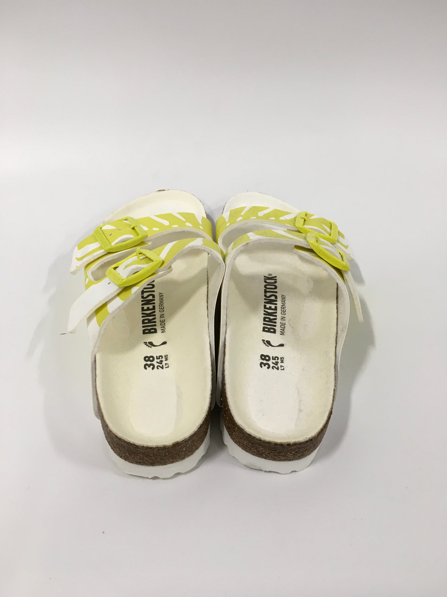 Yellow Sandals Flats Birkenstock, Size 7