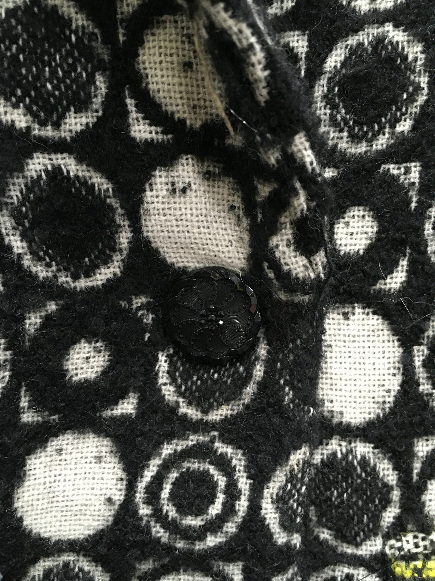 Black White Coat Wool Desigual, Size L