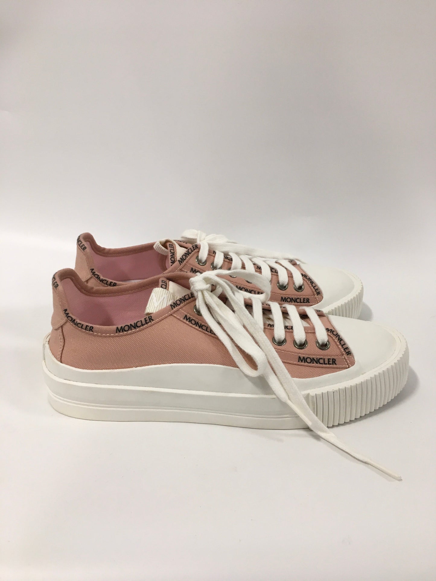 Shoes Designer By Moncler In Peach, Size: 7