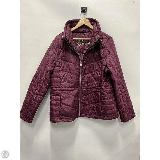 Jacket Puffer & Quilted By Guess In Purple, Size: Xxl