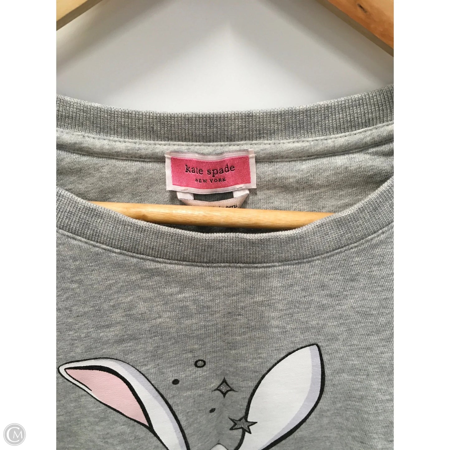 Sweatshirt Crewneck By Kate Spade In Grey, Size: M