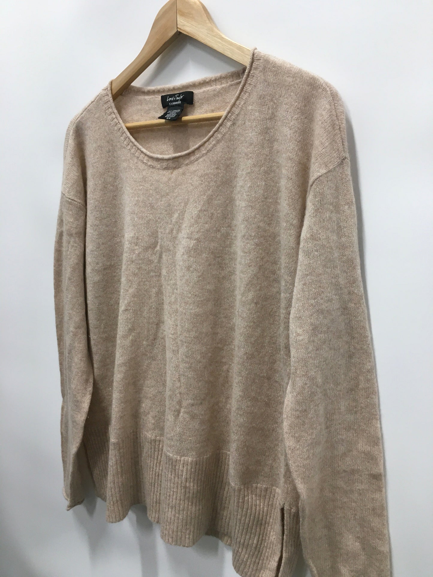 Sweater Cardigan Cashmere By Lord And Taylor In Tan, Size: M