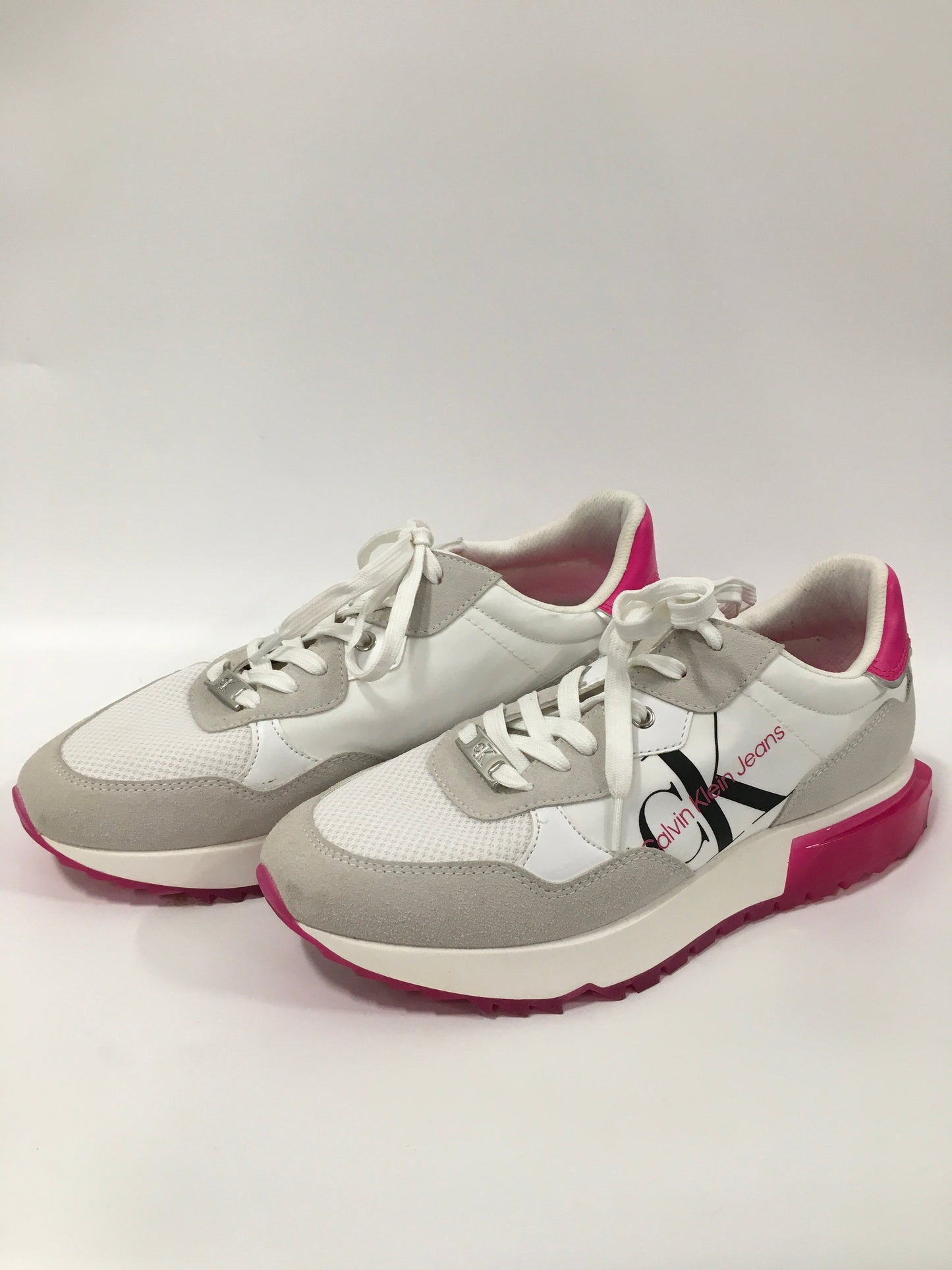 Shoes Athletic By Calvin Klein In Cream & Pink, Size: 10