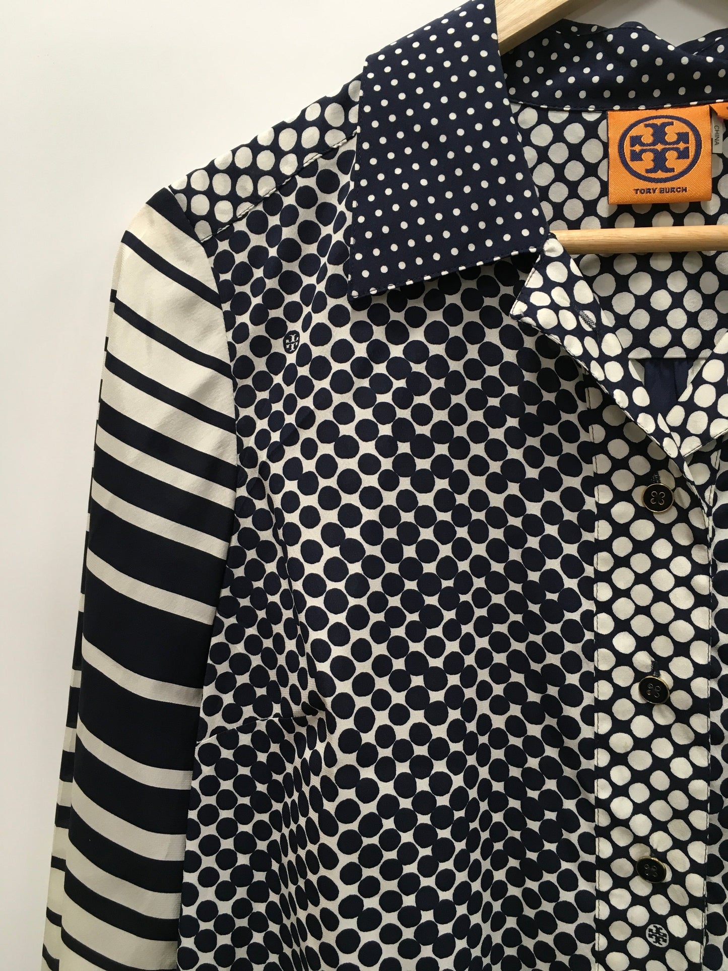 Blouse Designer By Tory Burch In Navy, Size: S