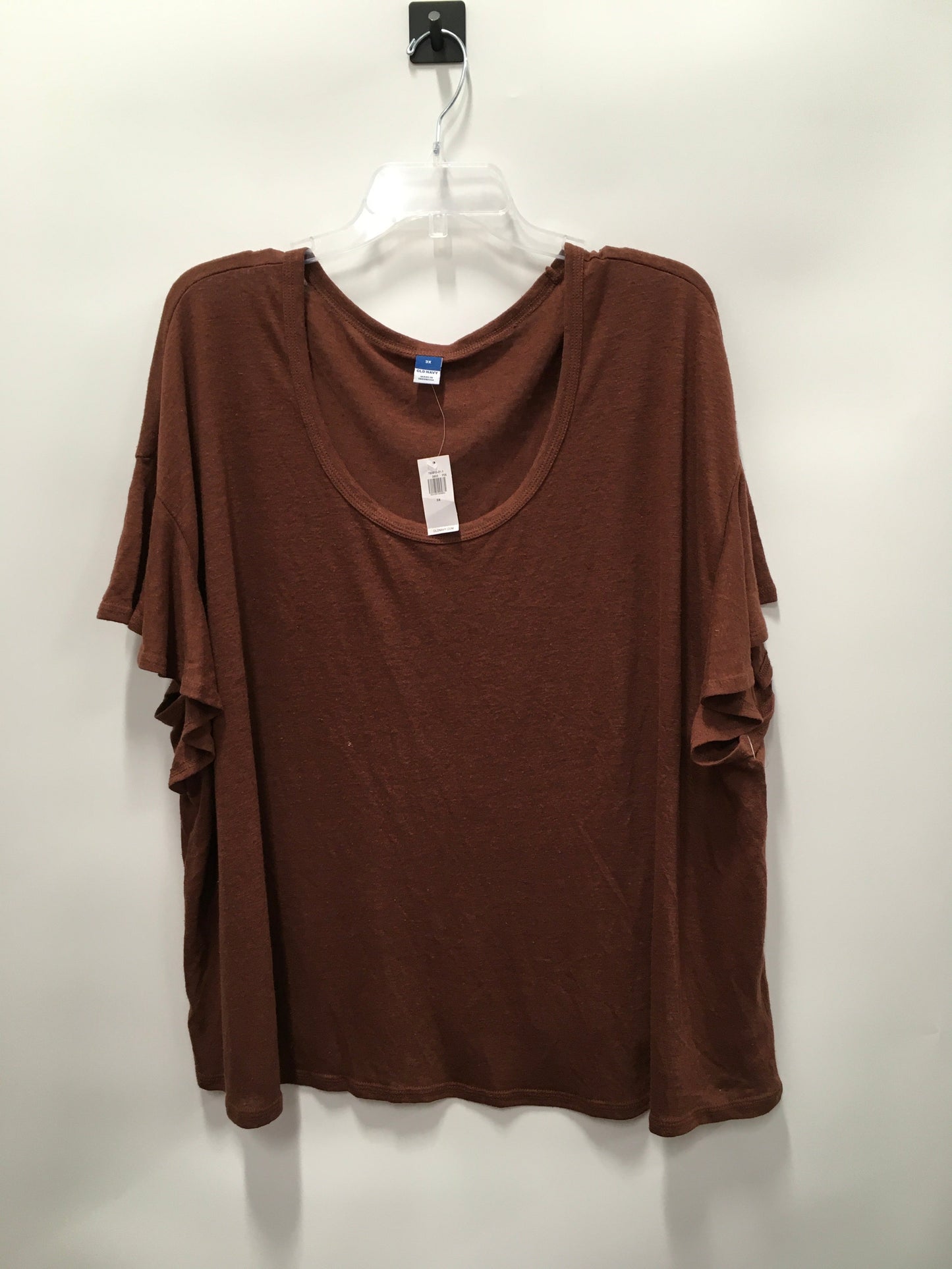 Brown Top Short Sleeve Basic Old Navy, Size 3x