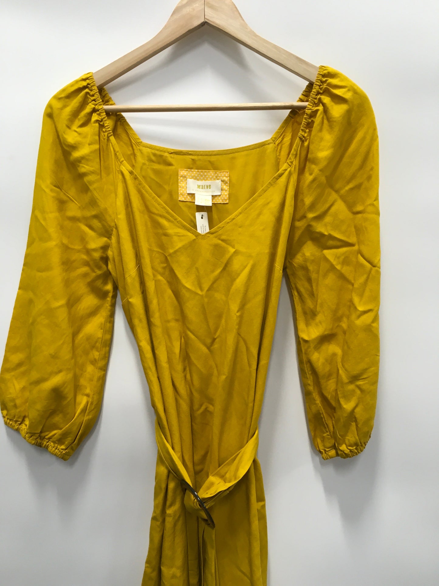 Yellow Dress Casual Midi Maeve, Size 4