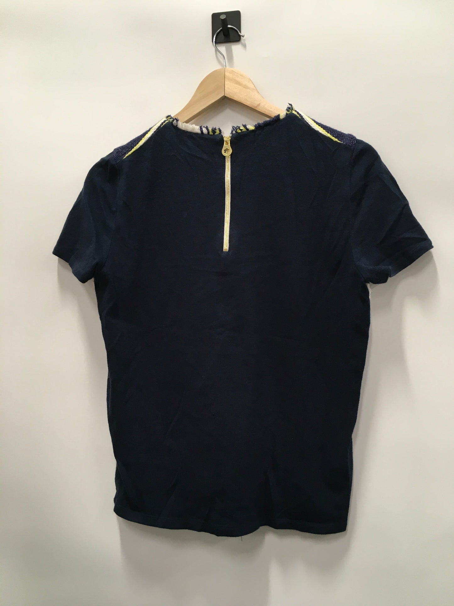 Top Short Sleeve By Draper James In Navy Cream, Size: S