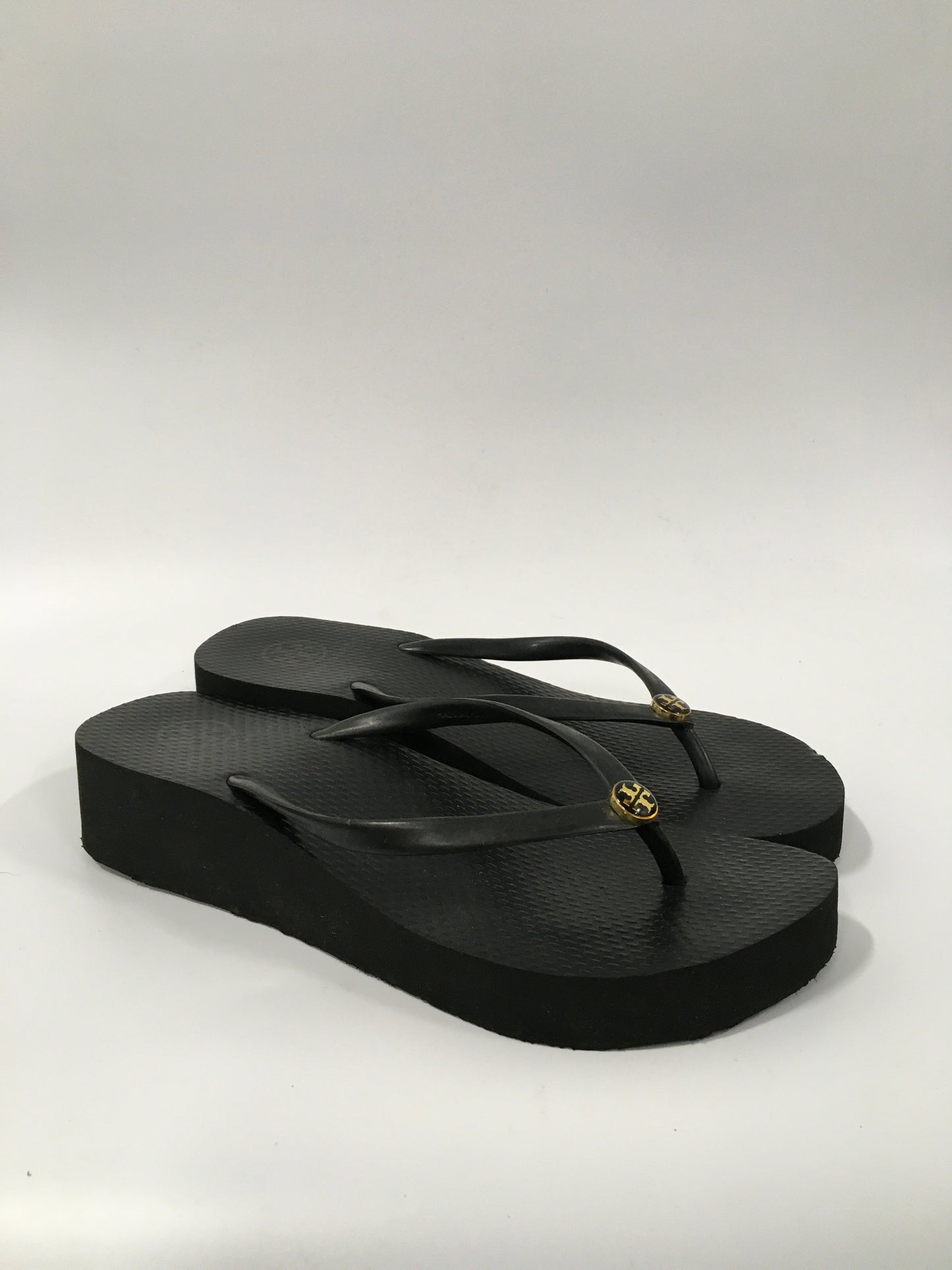 Black Sandals Flip Flops Tory Burch, Size 7.5