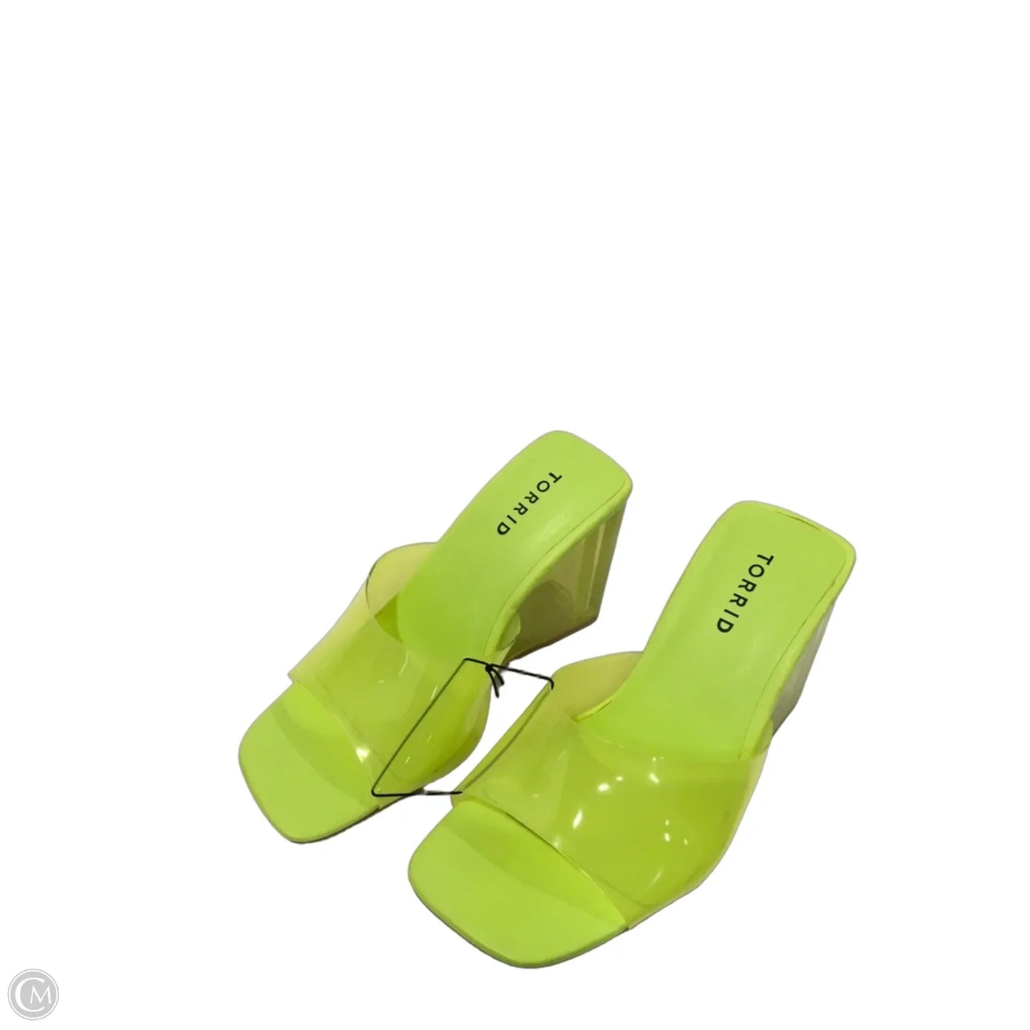 Sandals Heels Wedge By Torrid In Chartreuse, Size: 7