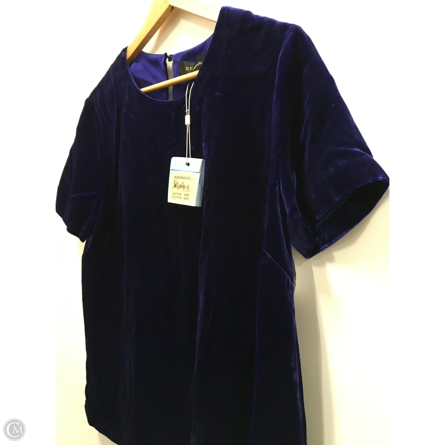 Top Short Sleeve Designer By St. John In Blue, Size: M