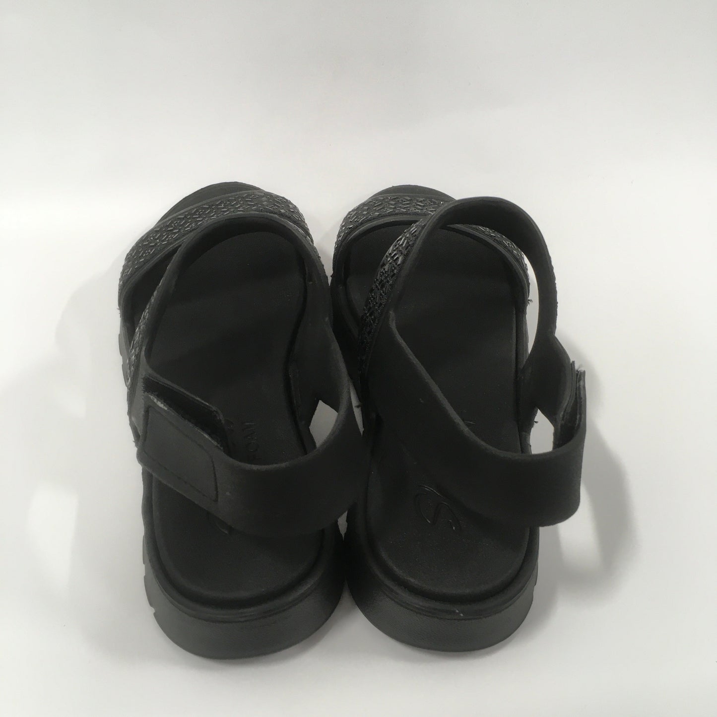 Black Sandals Flats Skechers, Size 9