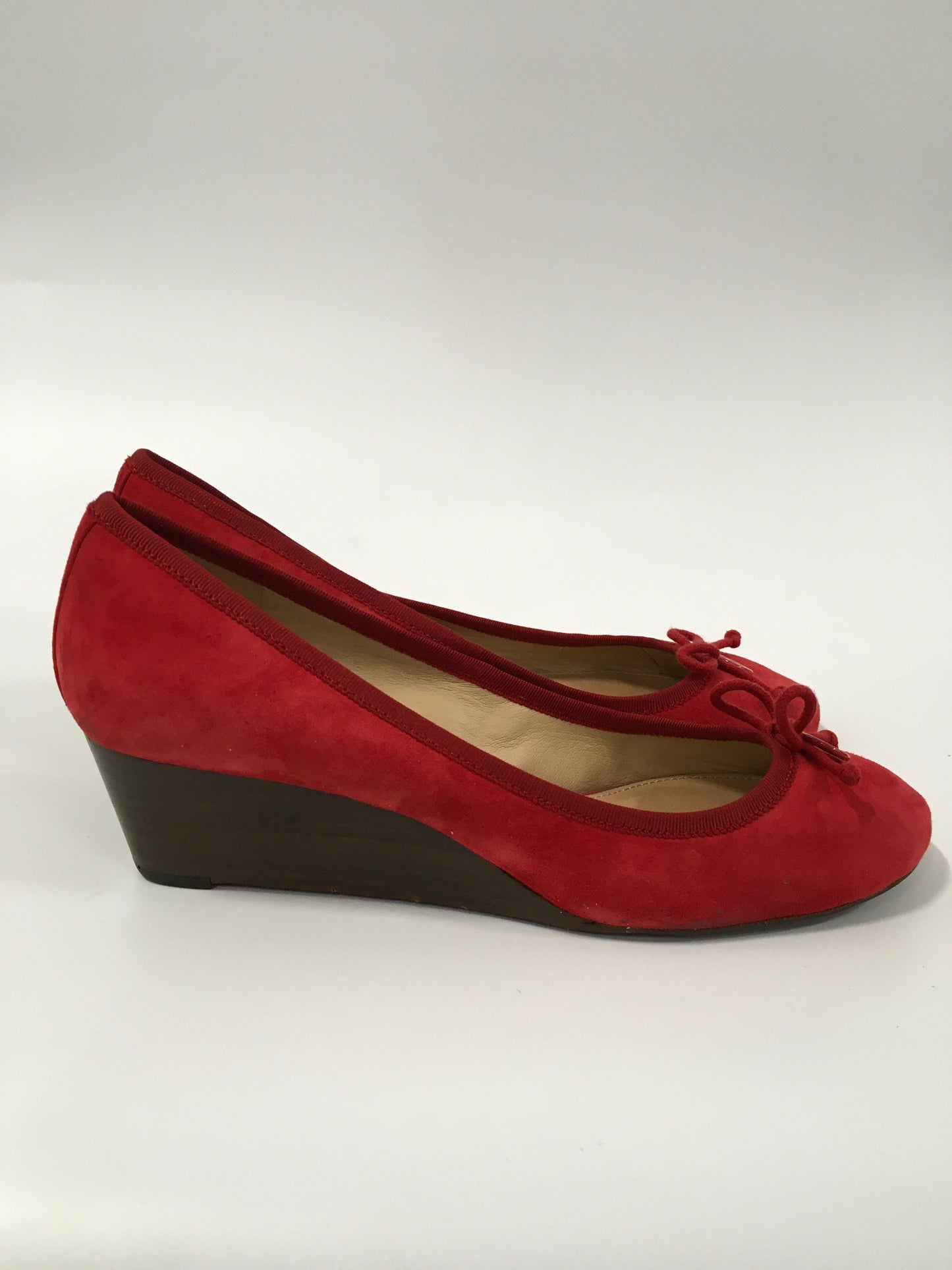 Red Shoes Heels Wedge Tory Burch, Size 8.5