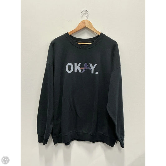 Sweatshirt Crewneck By Clothes Mentor In Black, Size: 1x