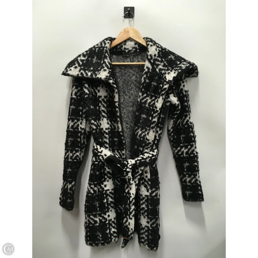 Coat Trench Coat By White House Black Market In Black & Cream, Size: Xs