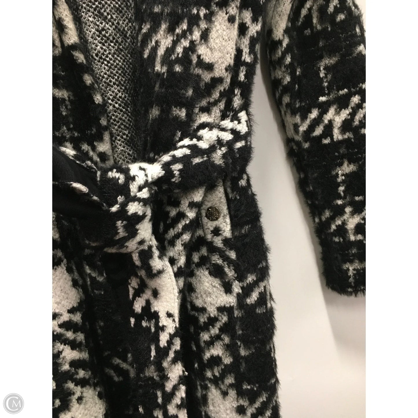 Coat Trench Coat By White House Black Market In Black & Cream, Size: Xs