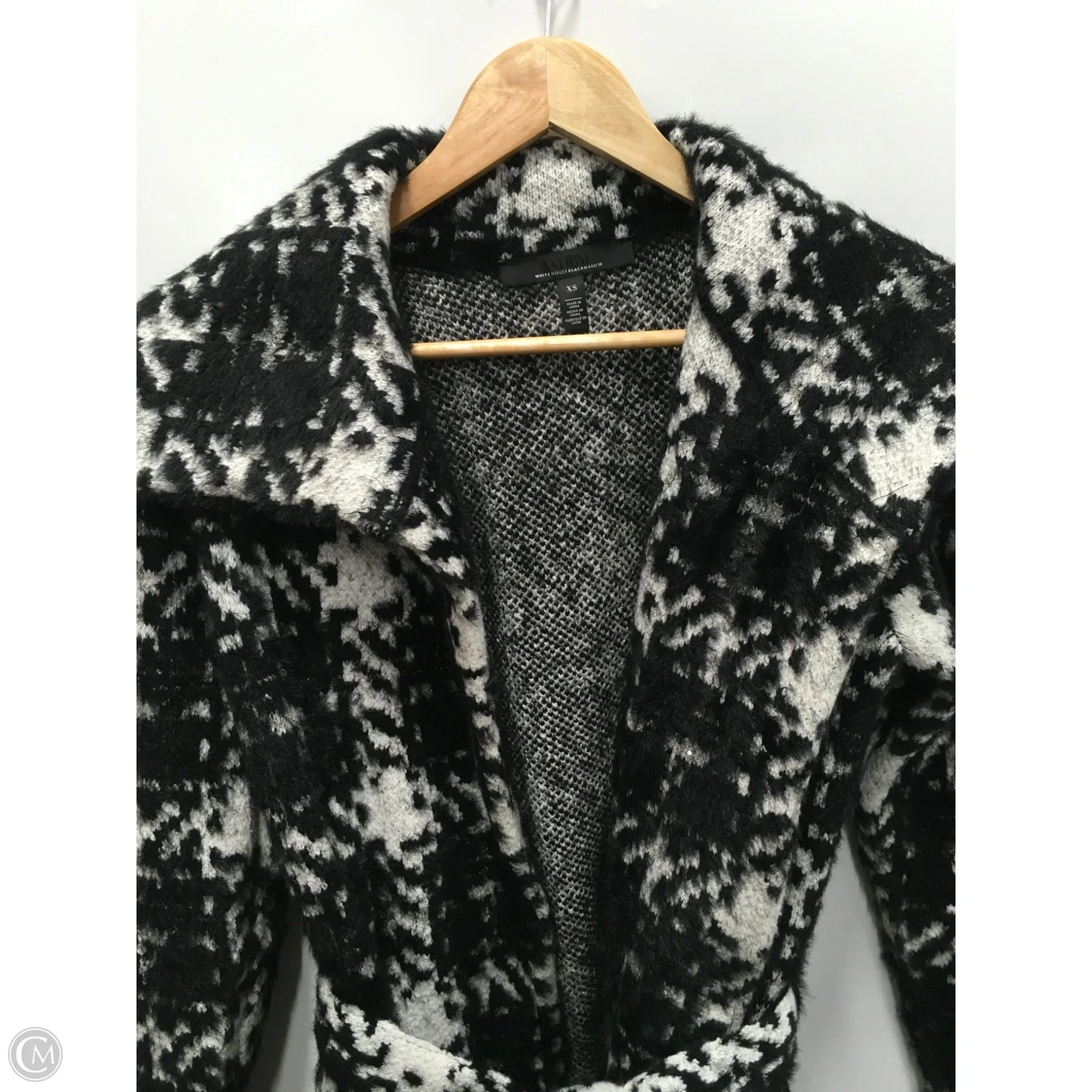 Coat Trench Coat By White House Black Market In Black & Cream, Size: Xs