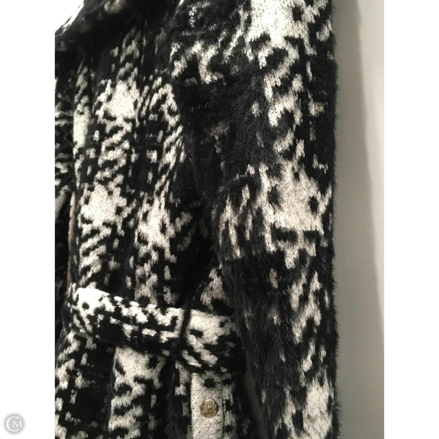 Coat Trench Coat By White House Black Market In Black & Cream, Size: Xs