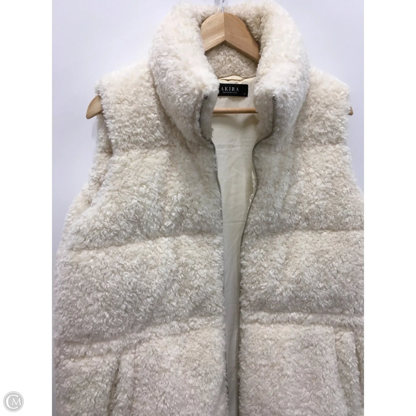 Vest Faux Fur & Sherpa By Akira In Cream, Size: M