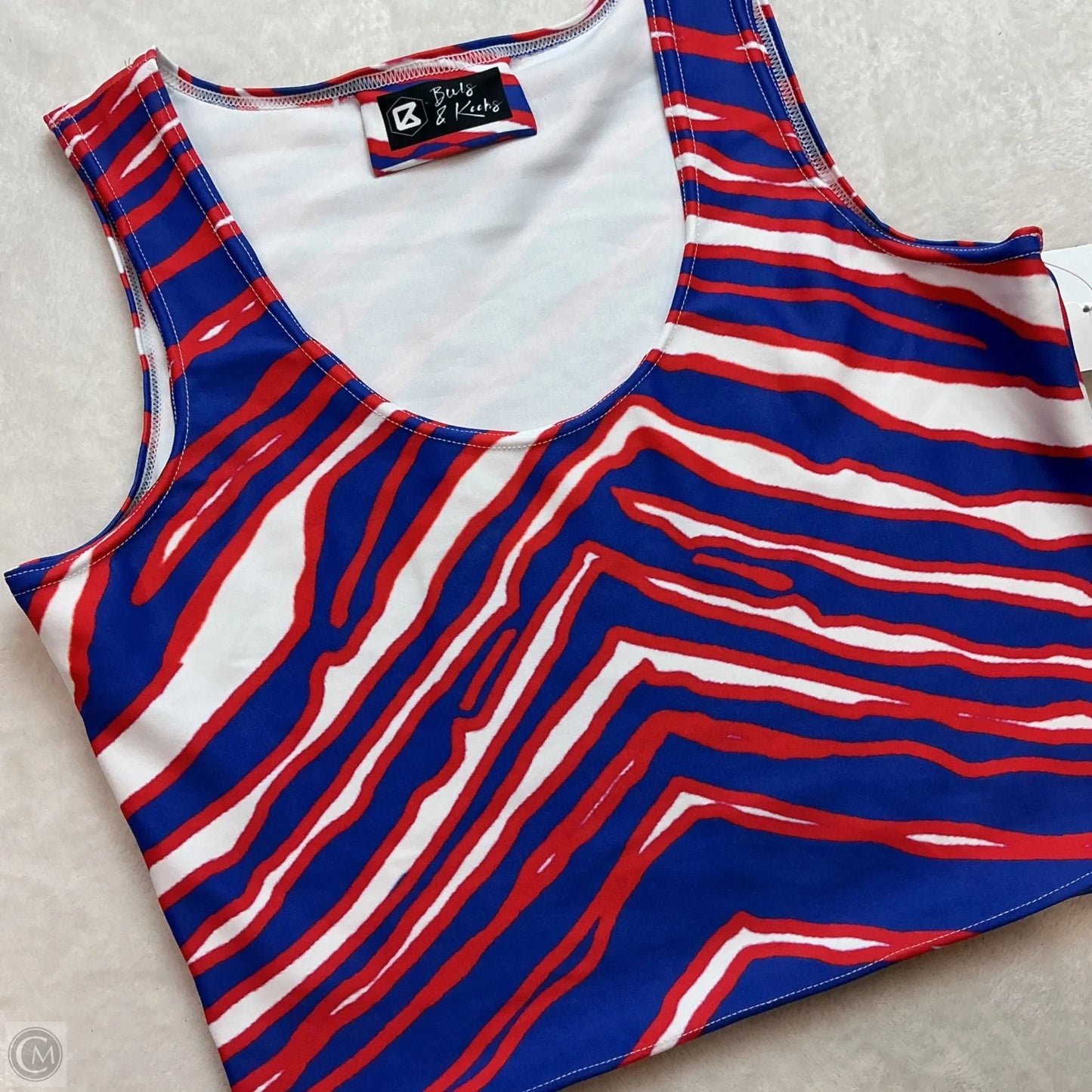 Top Sleeveless By Clothes Mentor In Blue & Red & White, Size: L