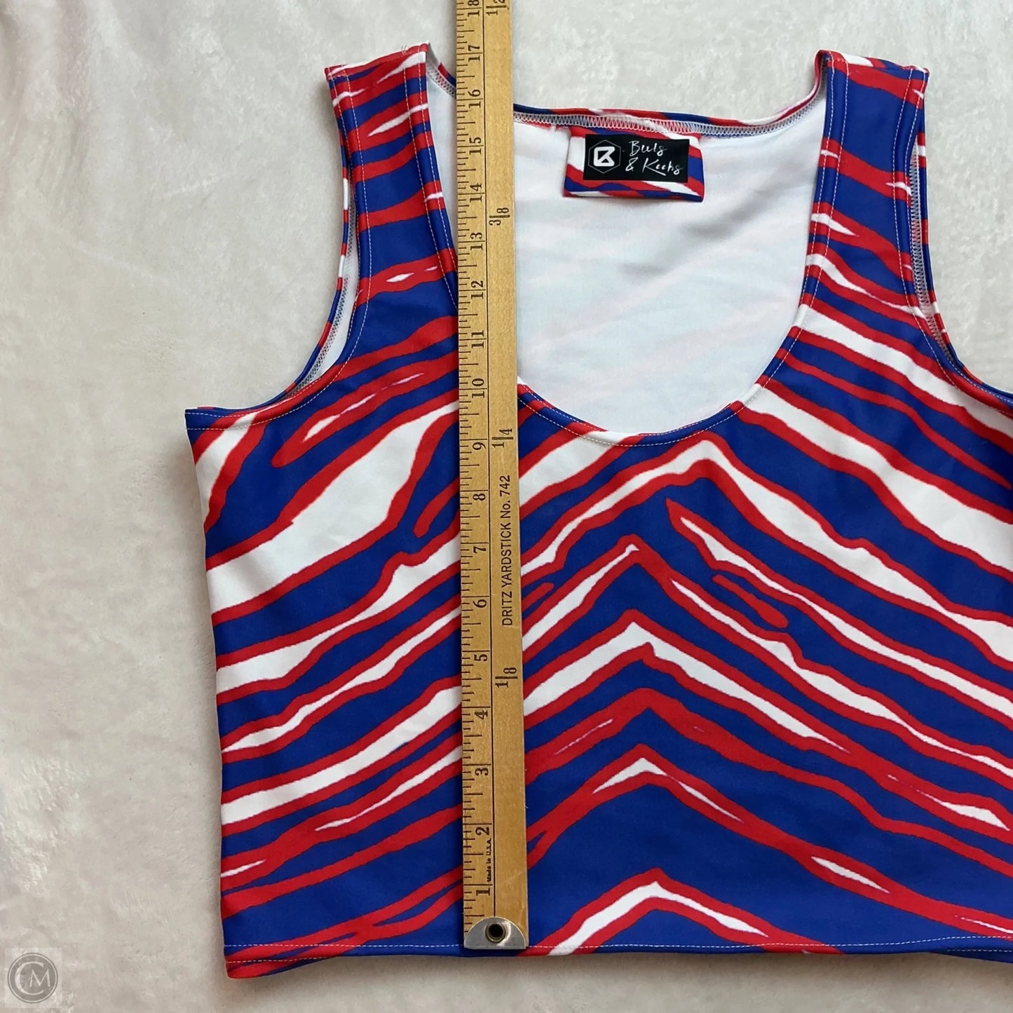 Top Sleeveless By Clothes Mentor In Blue & Red & White, Size: L