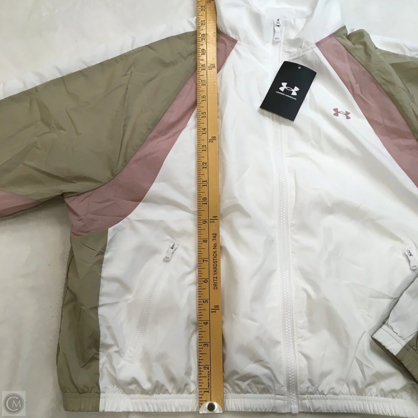 Jacket Windbreaker By Under Armour In Pink & White, Size: L