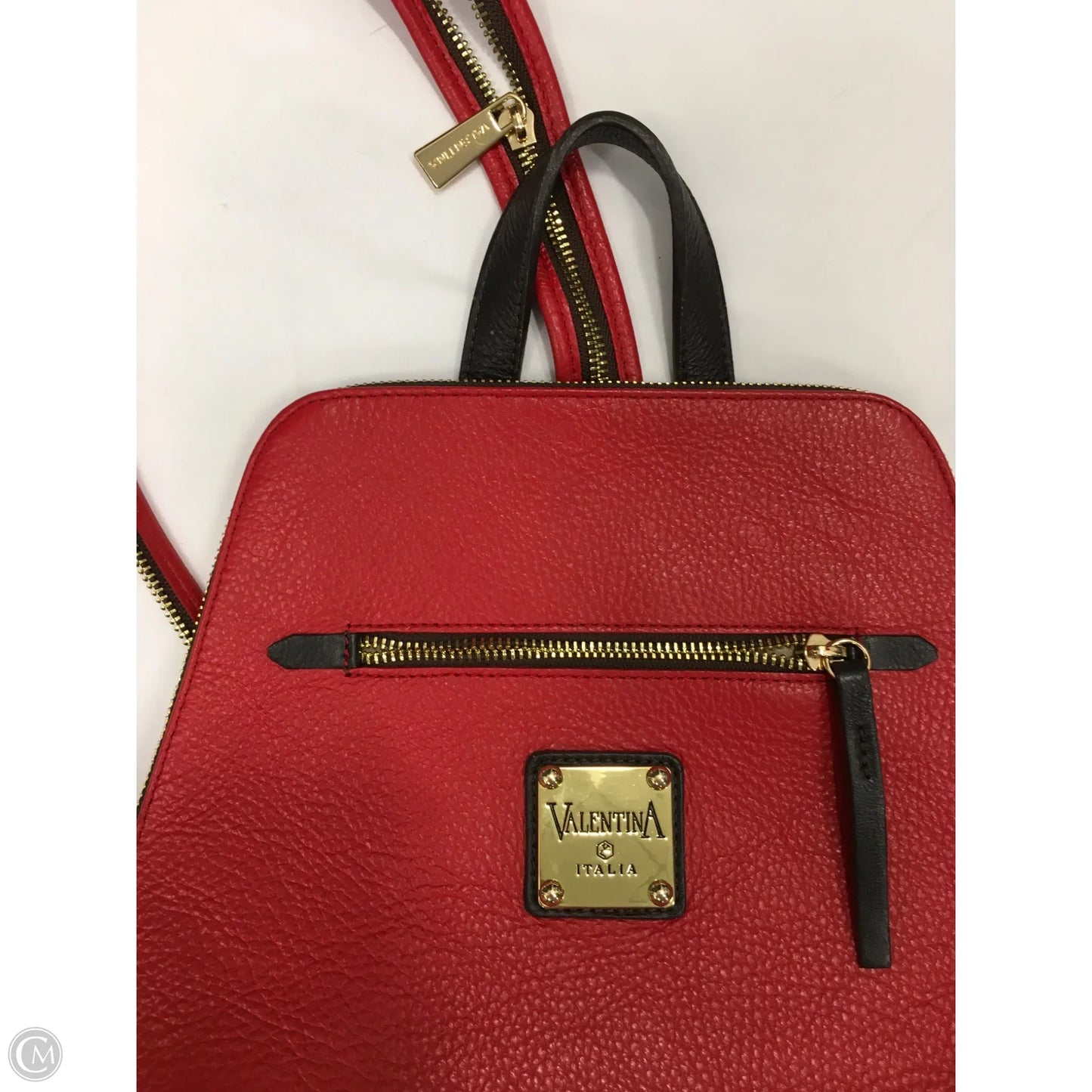 Backpack Leather By Valentina, Size: Medium