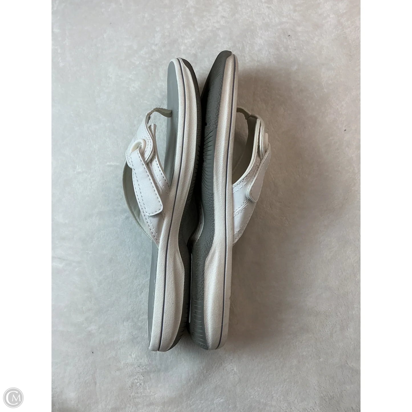 Sandals Flip Flops By Clarks In White, Size: 8.5