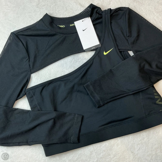 Athletic Top Long Sleeve Crewneck By Nike In Black, Size: L