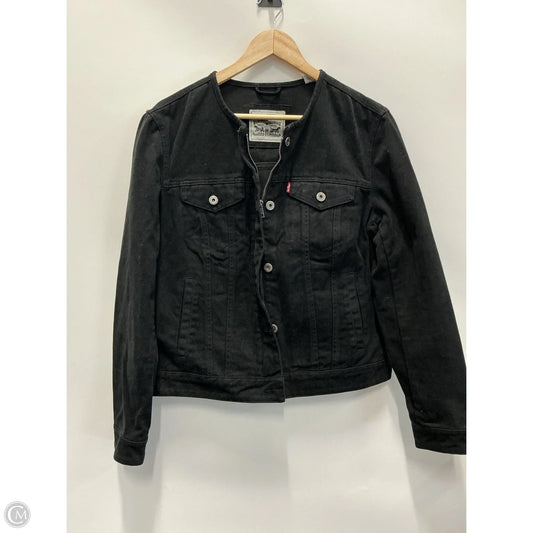 Jacket Denim By Levis In Black Denim, Size: L