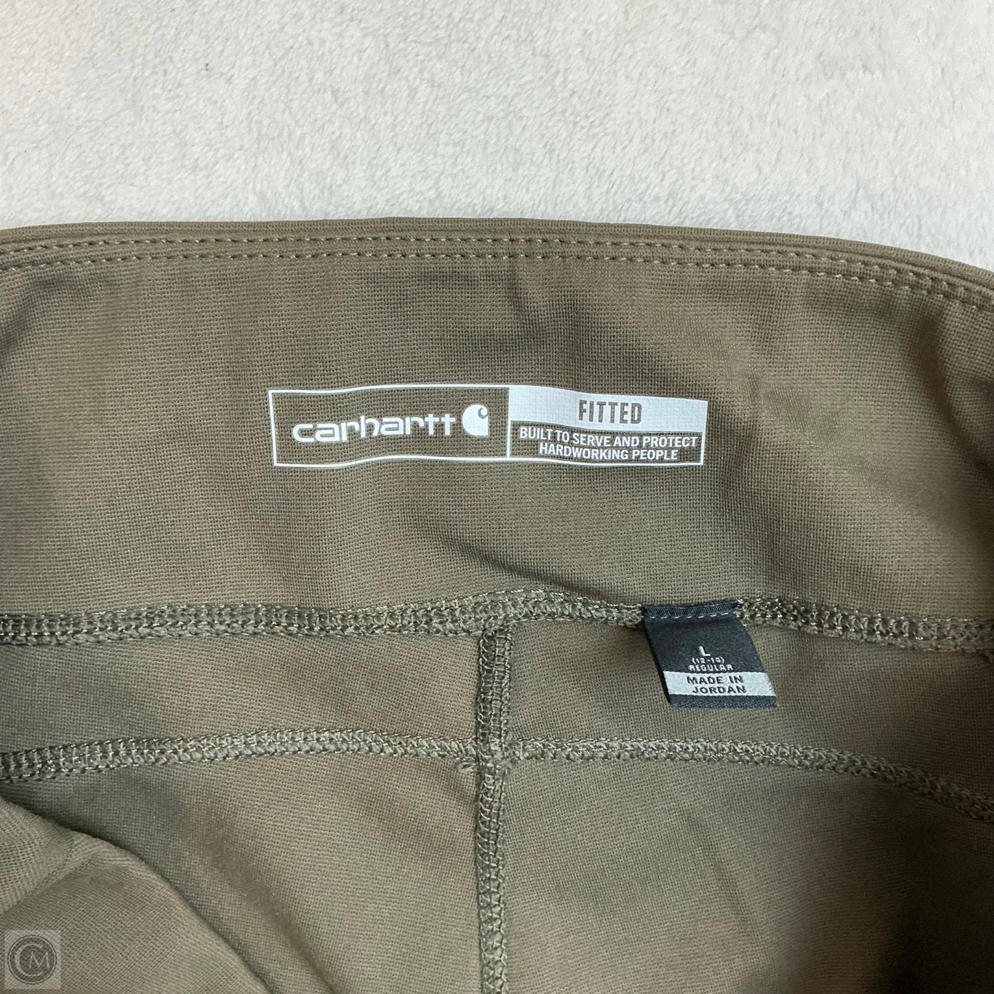 Athletic Leggings By Carhartt In Green, Size: L