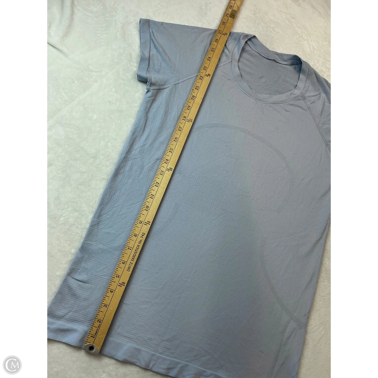Athletic Top Short Sleeve By Lululemon In Blue, Size: 10