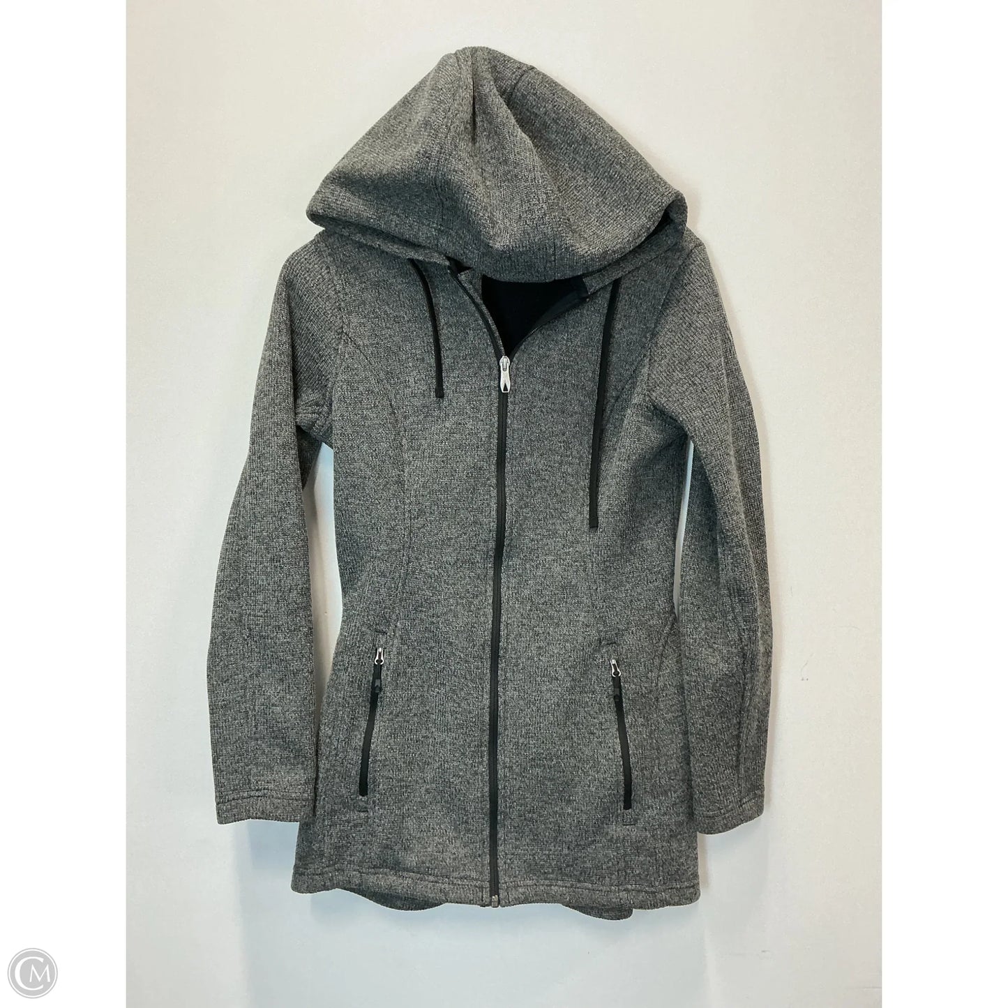 Athletic Sweatshirt Hoodie By Spyder In Grey, Size: M