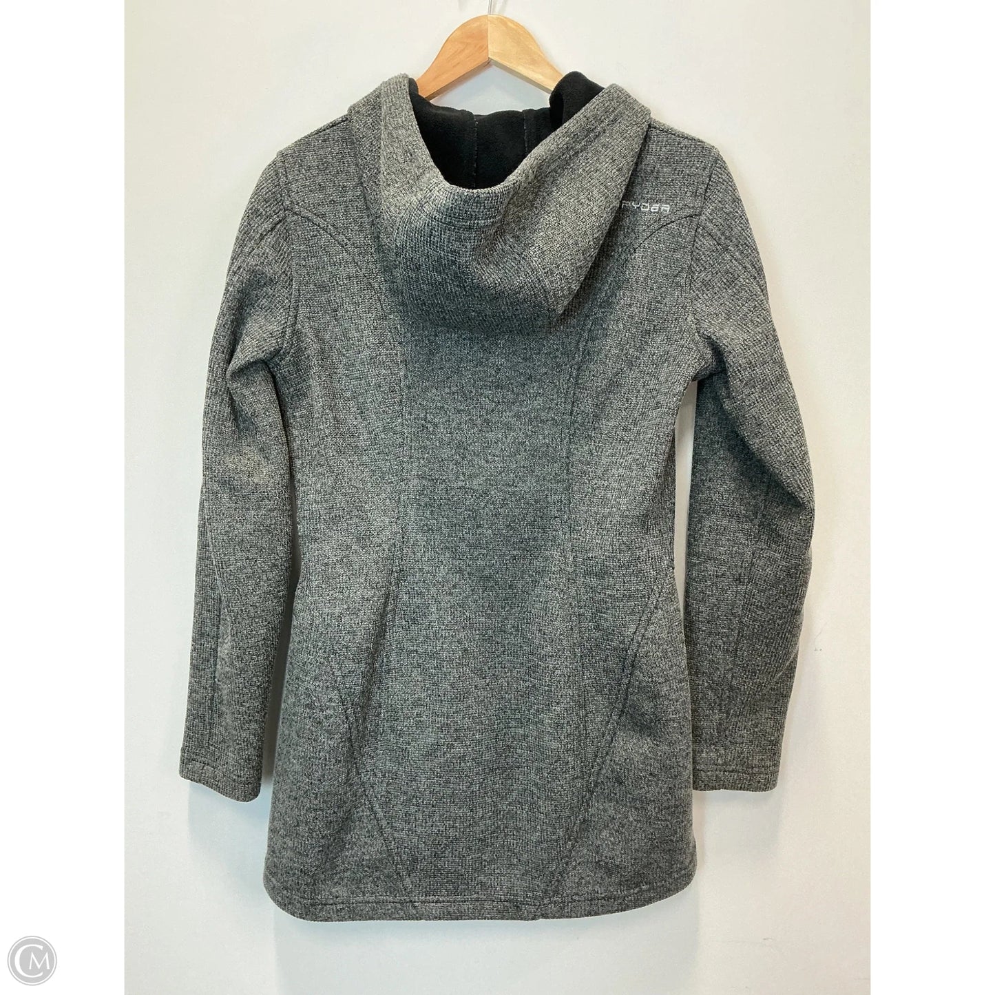 Athletic Sweatshirt Hoodie By Spyder In Grey, Size: M
