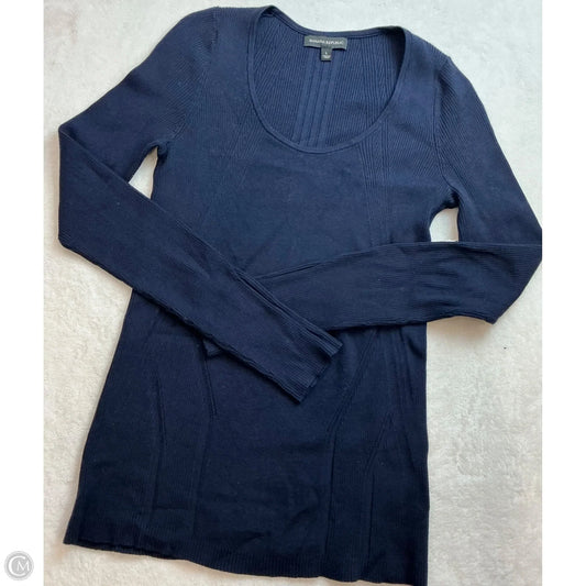Top Long Sleeve By Banana Republic In Navy, Size: L