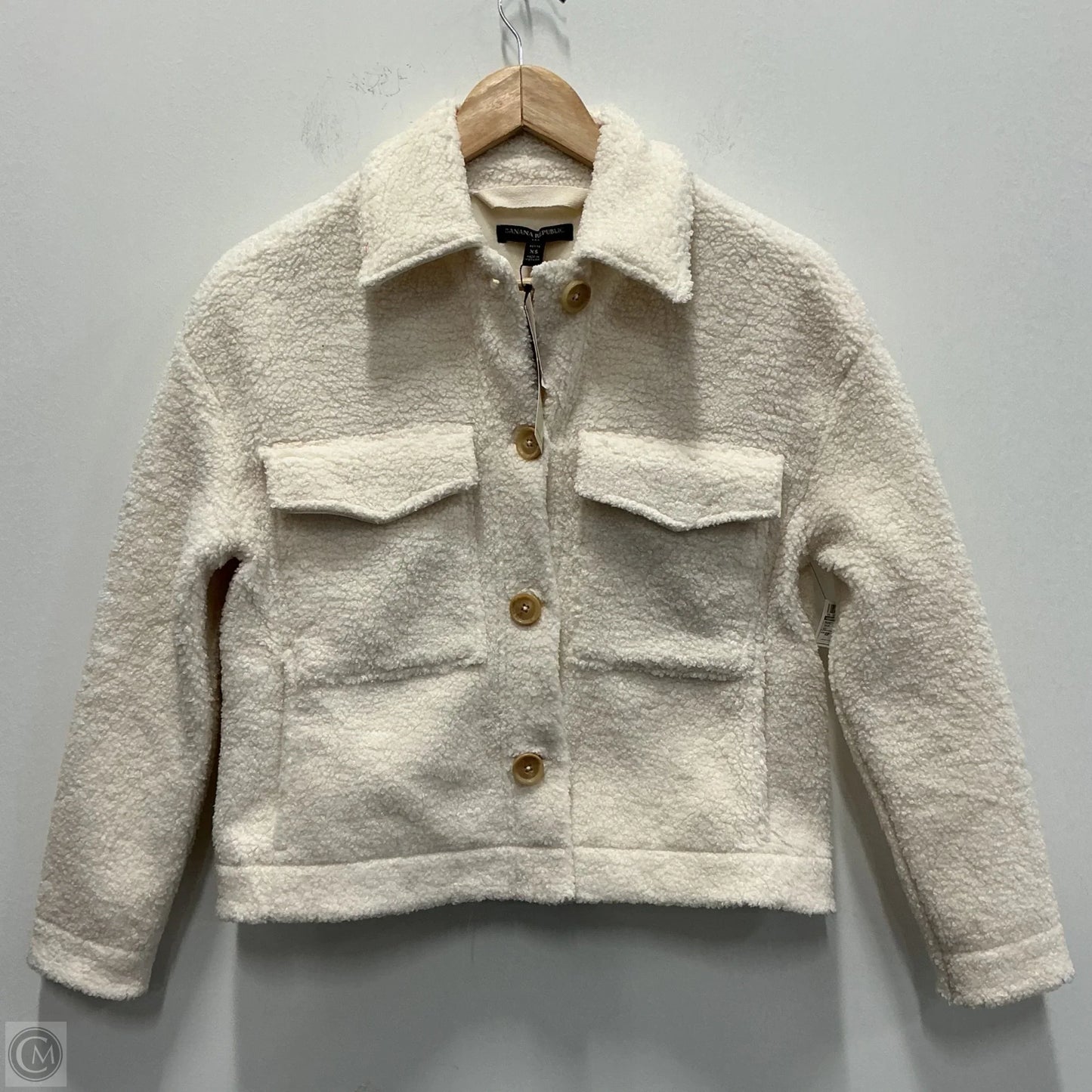 Jacket Faux Fur & Sherpa By Banana Republic In Cream, Size: Xsp