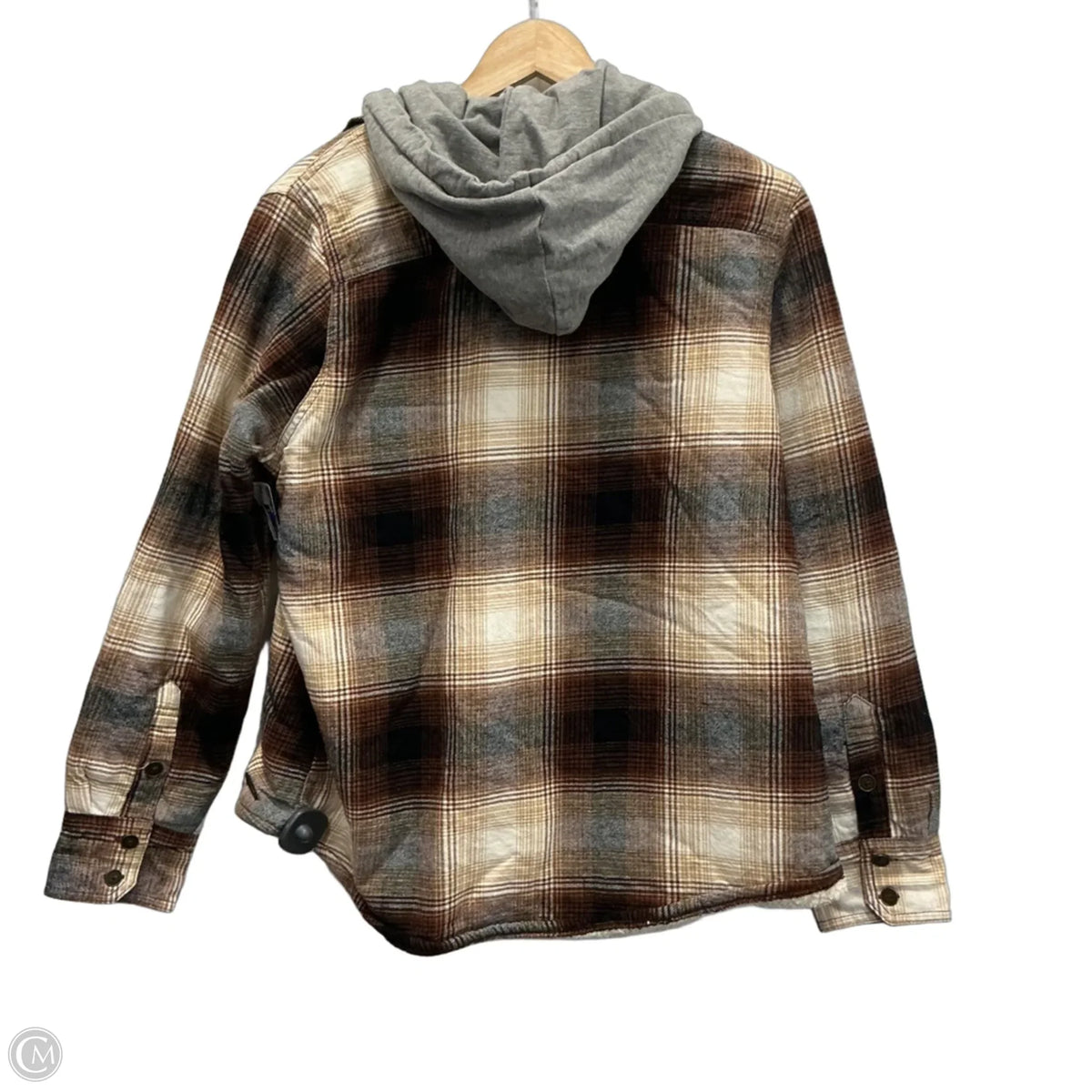 Jacket Shirt By Natural Reflections In Plaid Pattern, Size: L