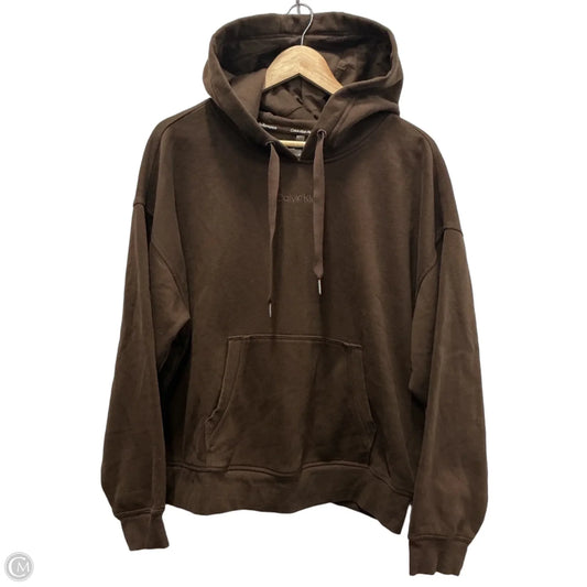 Sweatshirt Hoodie By Calvin Klein Performance In Brown, Size: Xl