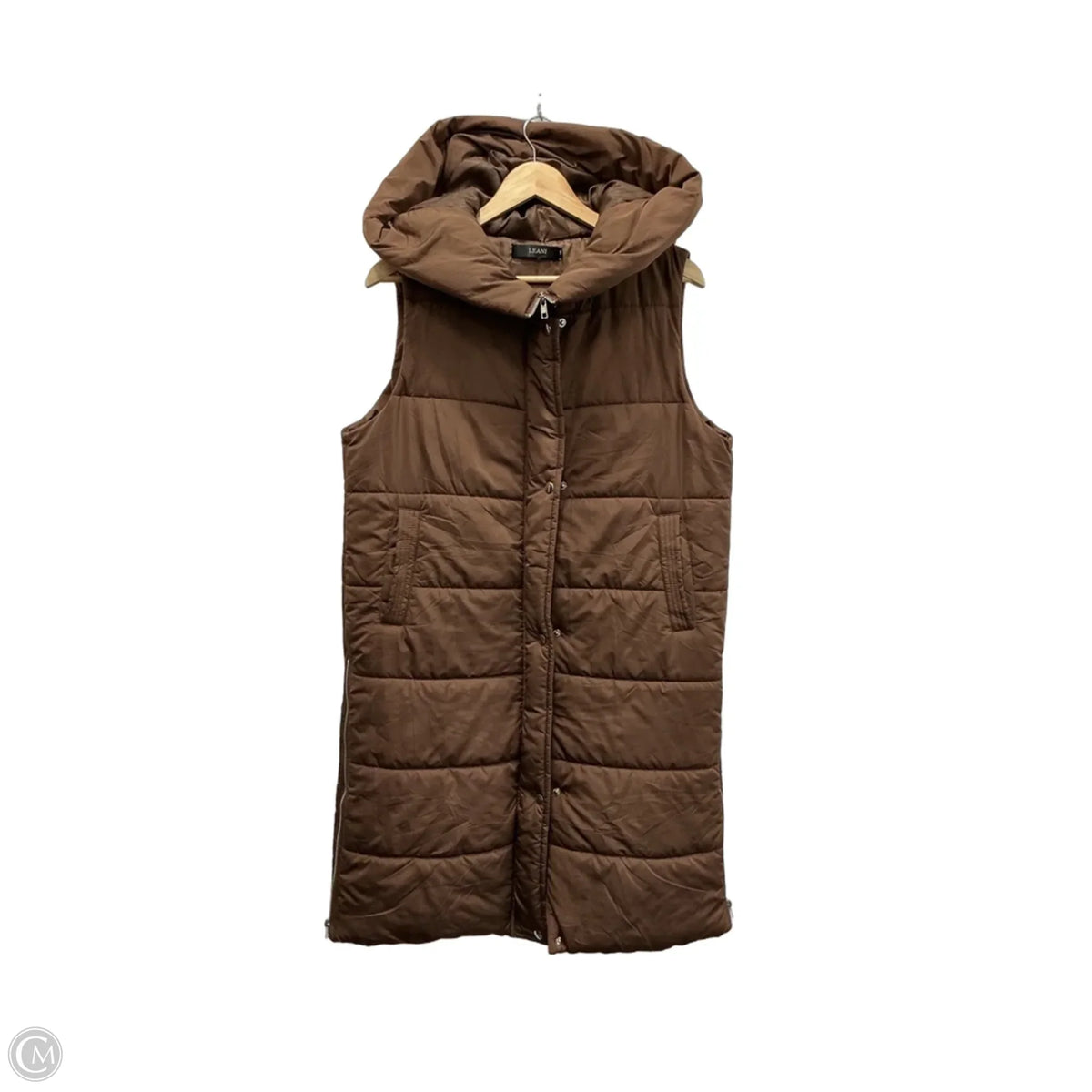 Vest Puffer & Quilted By Clothes Mentor In Brown, Size: M