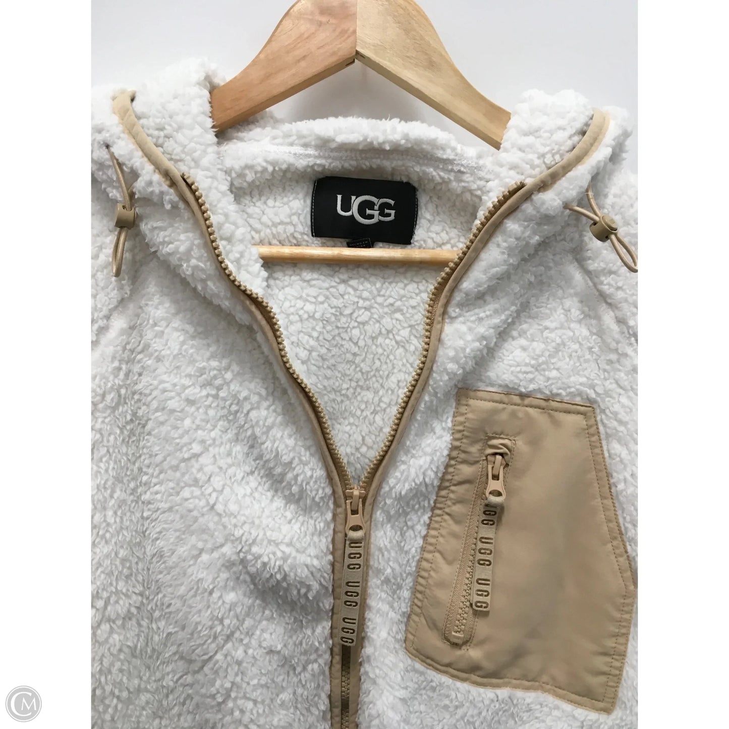 Jacket Designer By Ugg In Brown & White, Size: S