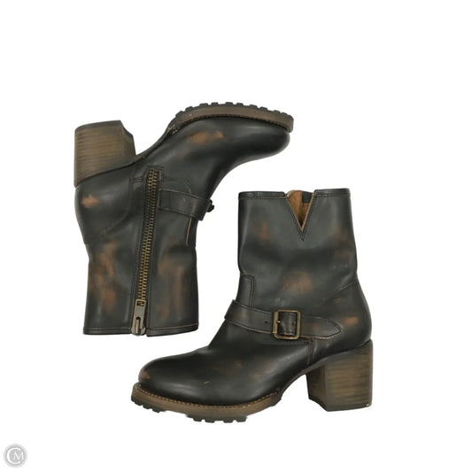 Boots Ankle Heels By Freebird In Brown, Size: 9