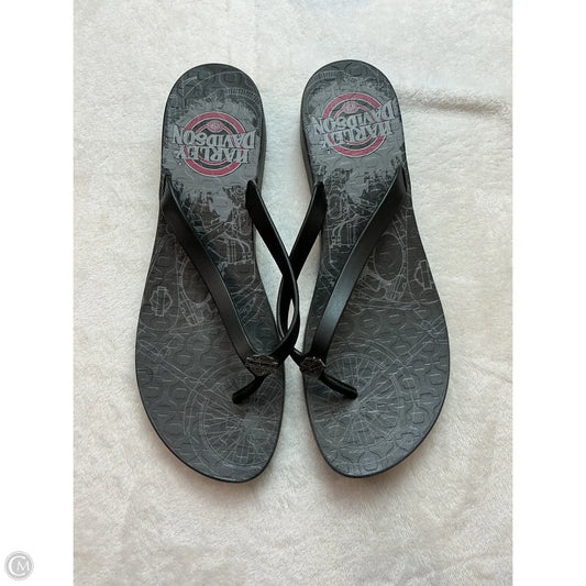 Sandals Flip Flops By Harley Davidson In Black, Size: 10