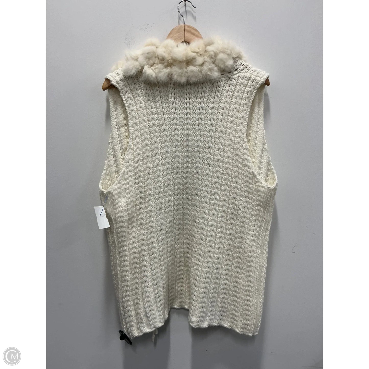 Vest Sweater By Clothes Mentor In Ivory, Size: L
