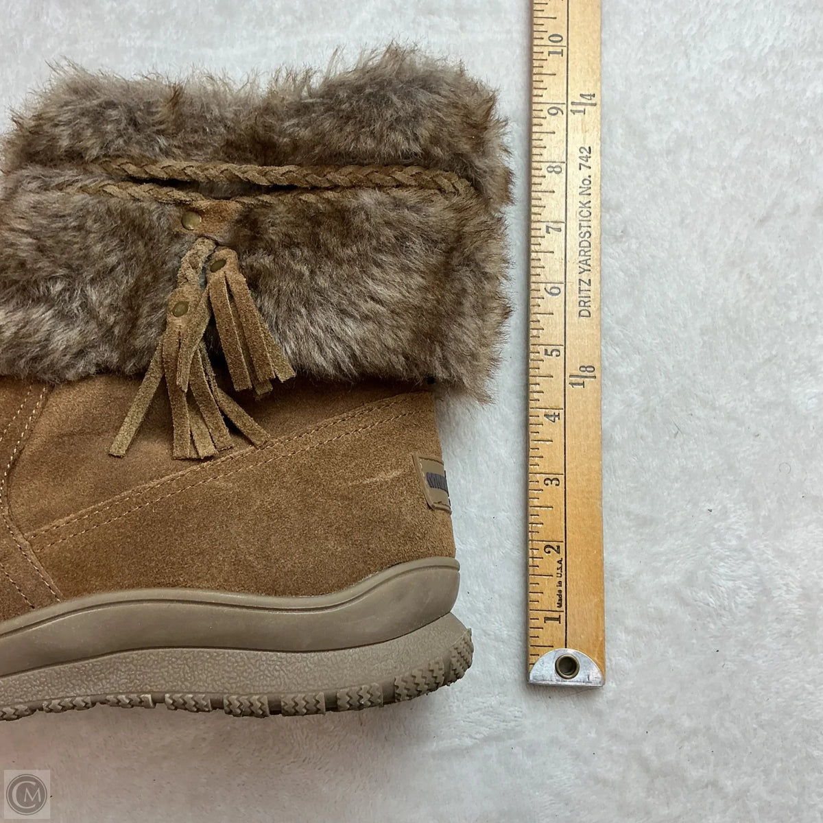 Boots Ankle Flats By Minnetonka In Brown, Size: 10