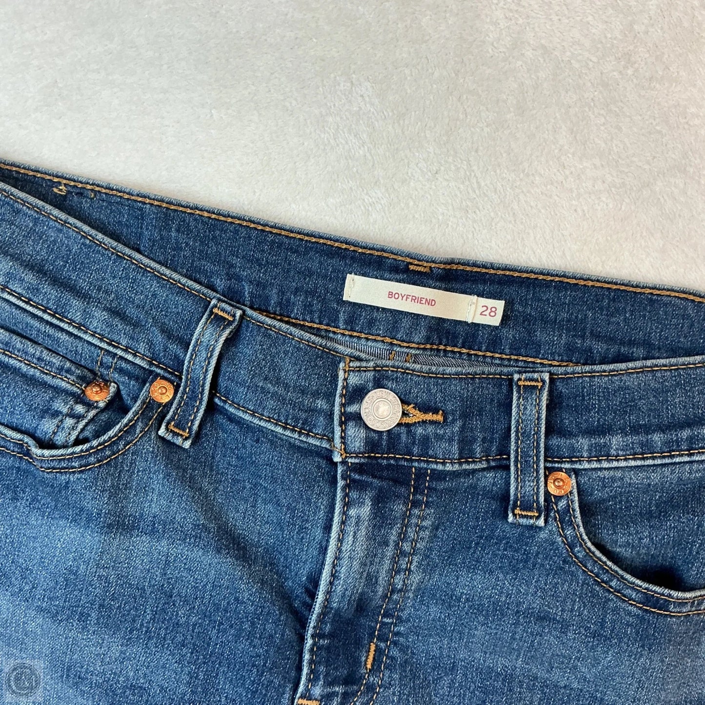 Jeans Boyfriend By Levis In Blue Denim, Size: 6