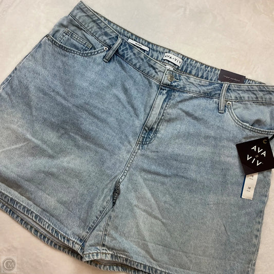 Shorts By Ava & Viv In Blue Denim, Size: 18