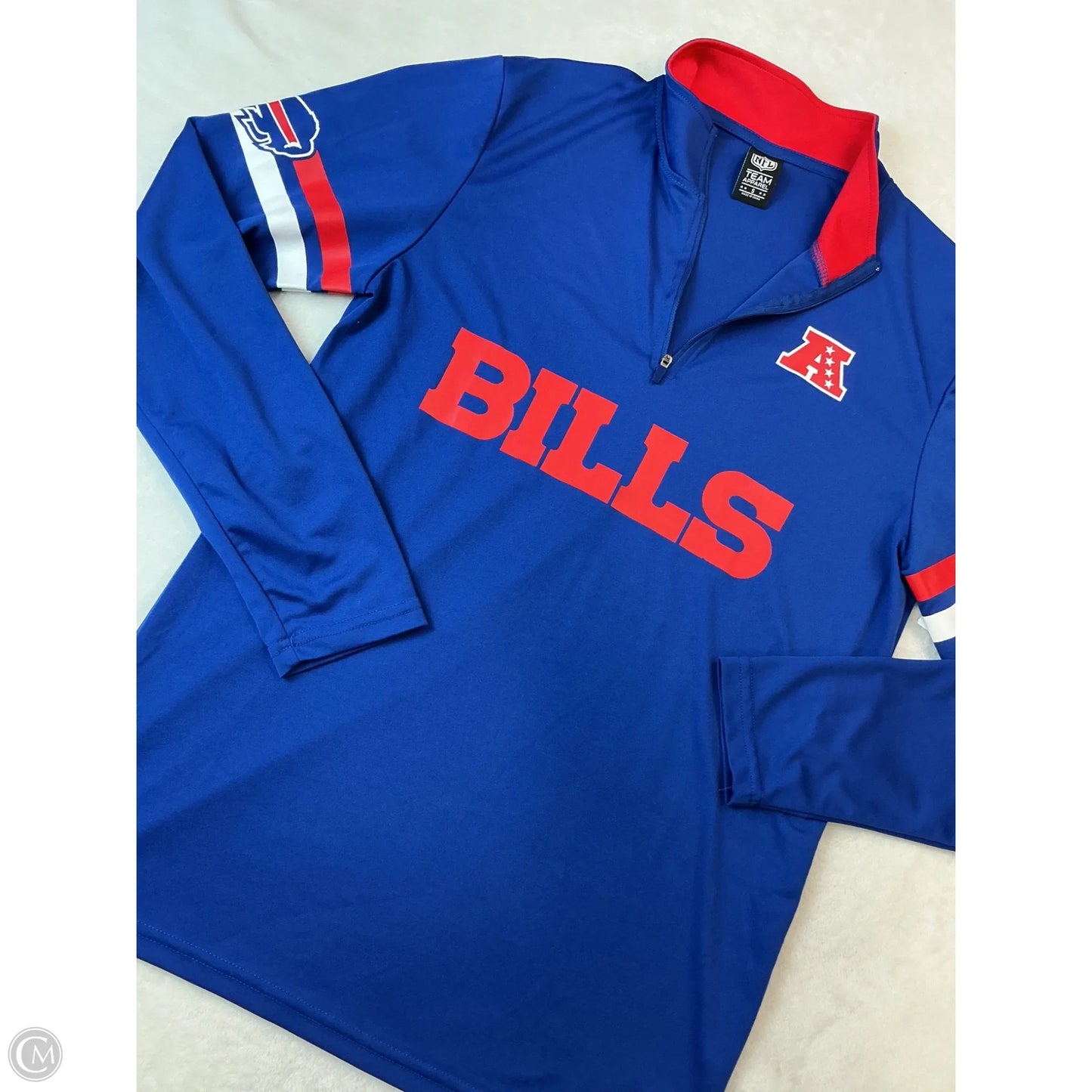 Athletic Top Long Sleeve Collar By Nfl In Blue, Size: S