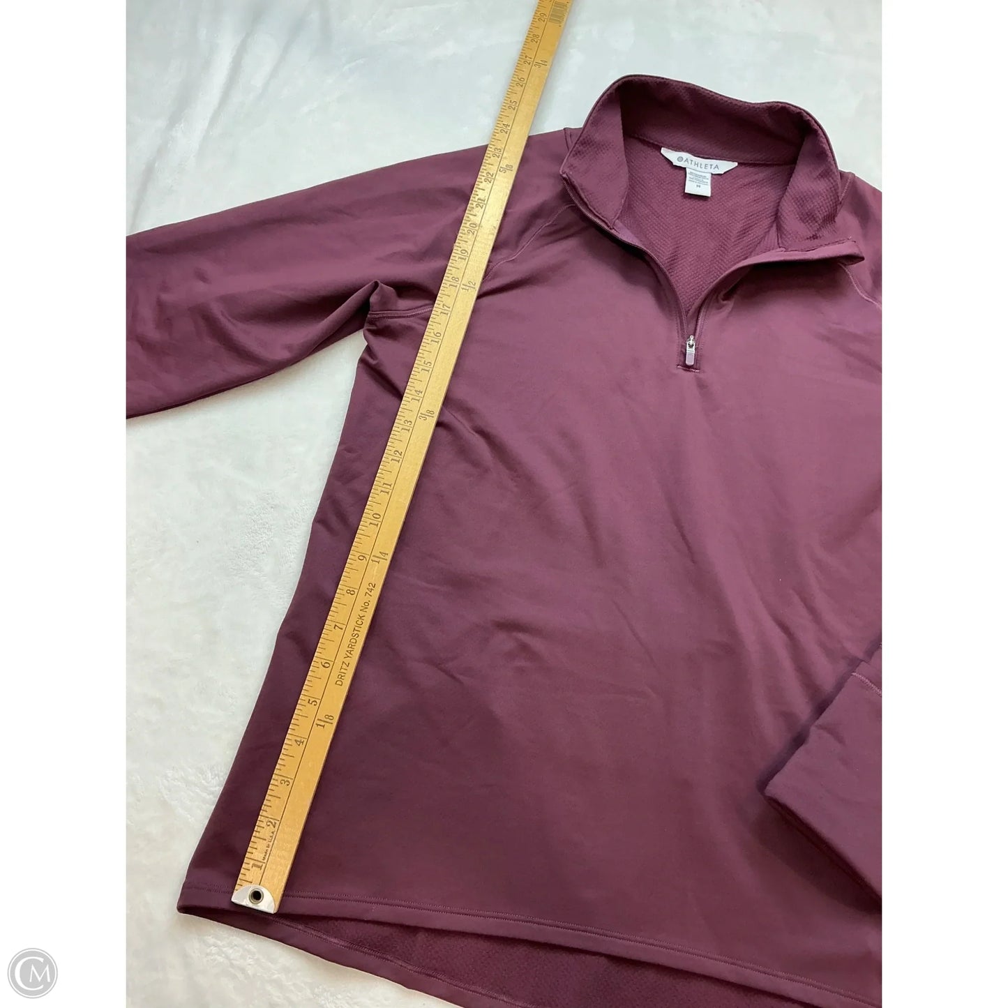 Athletic Top Long Sleeve Collar By Athleta In Maroon, Size: M