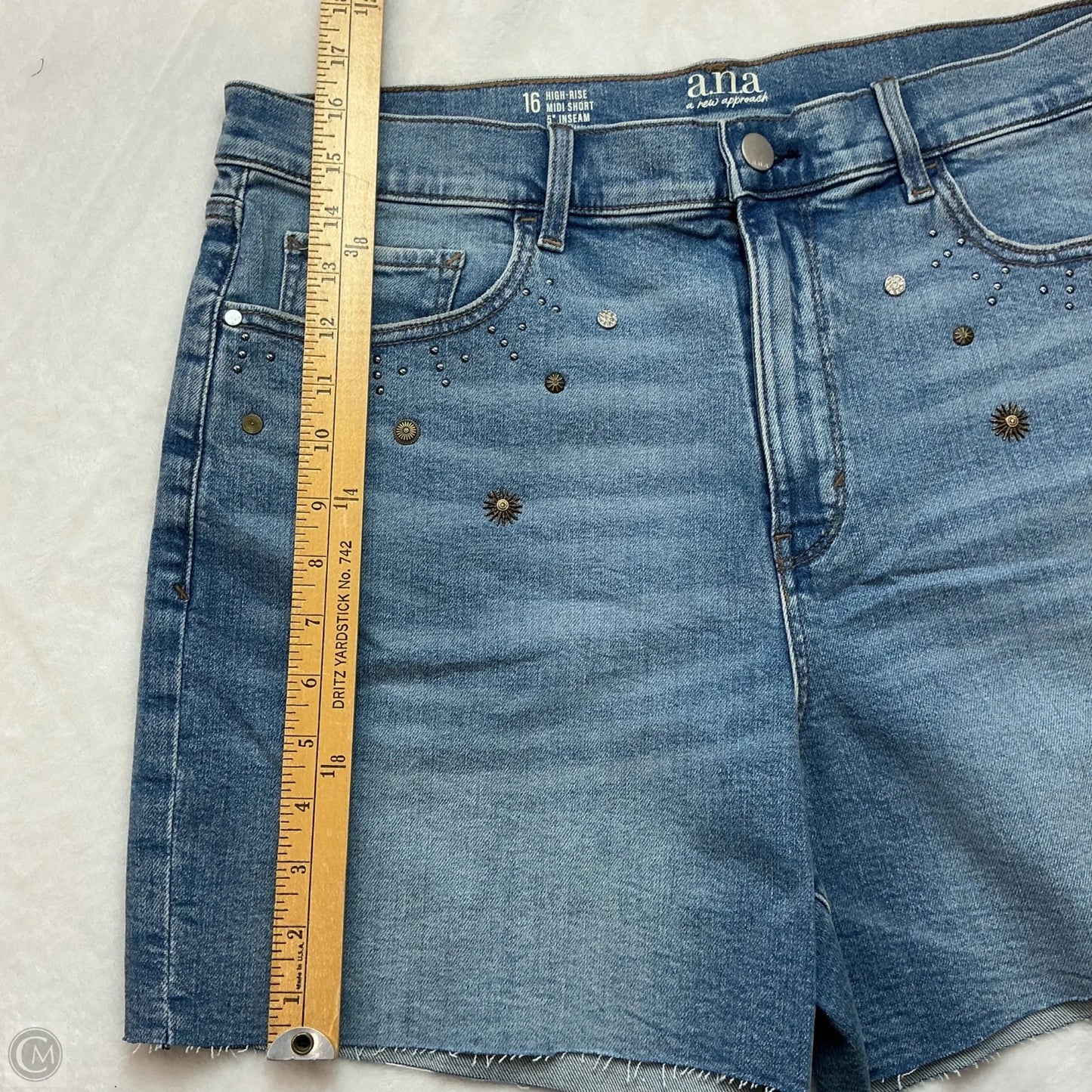 Shorts By Ana In Blue Denim, Size: 16