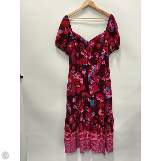 Dress Casual Midi By Adrianna Papell In Maroon, Size: Xl