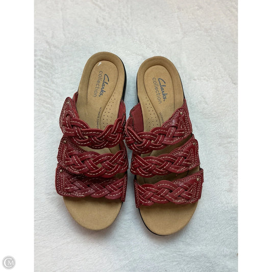 Sandals Flats By Clarks In Red, Size: 6.5